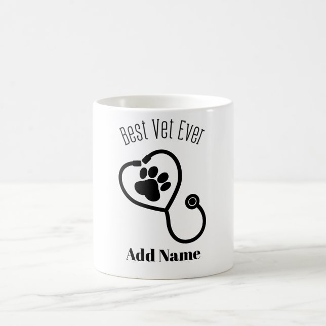 Caneca De Café Pai Veterinário Melhor Médico Veterinário Animal P (Centro)