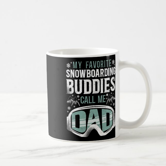 Caneca De Café Pai Vintage Snowboard (Direita)