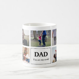 Caneca De Café Pai Você É Meu Mundo Colagem de Fotos