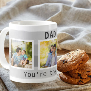 Caneca De Café Pai Você é o Melhor Traço de Pincel Cinza 3 Foto