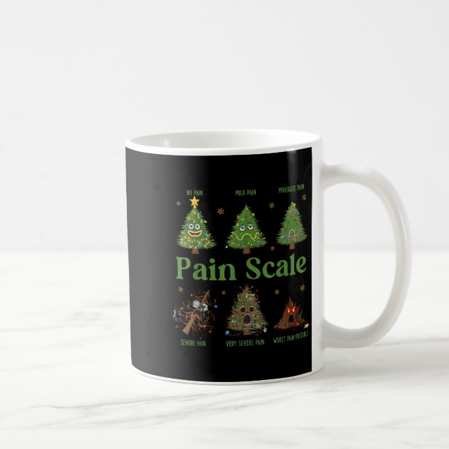 Caneca De Café Pain Scale Christmas Funny Tree Xmas Nurse Holiday (Direita)