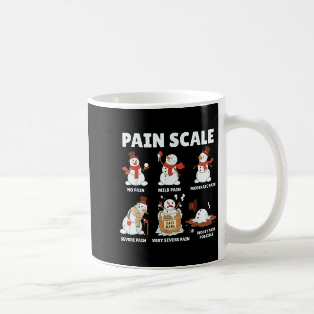 Caneca De Café Pain Scale Snowman Xmas Funny Nurse Christmas Icu  (Direita)