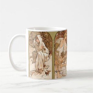Caneca De Café Painel Art Nouveau Quatro Estações de Alphonse Muc