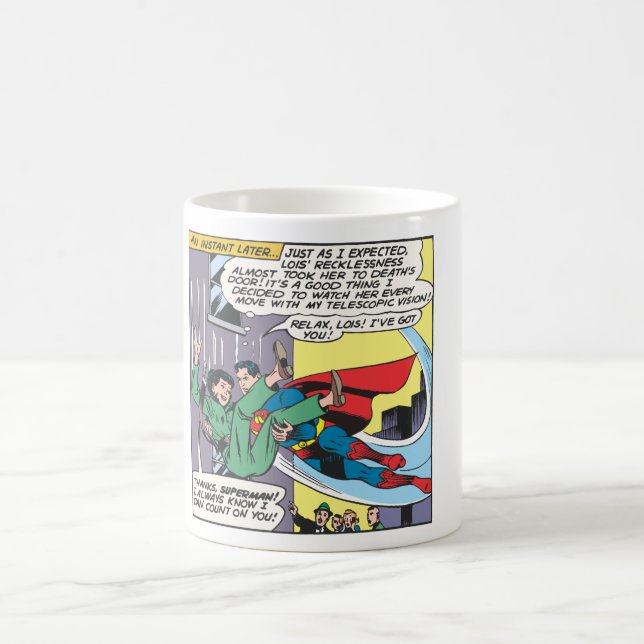 Caneca De Café Painel de BD do Super-Homem - Perde um Instante Ma (Centro)