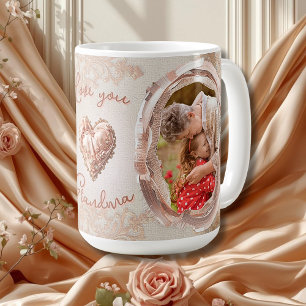 Caneca De Café Painel de Lembrança de Fotos da Família Coração An