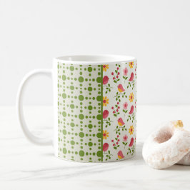 Caneca De Café Painel Pássaros Primavera cor-de-rosa retrorreflec