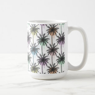 Caneca De Café Paint Drop Palm Tree Patterno