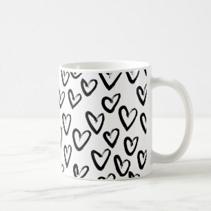 Caneca De Café Paint Stroke Heart Pattern