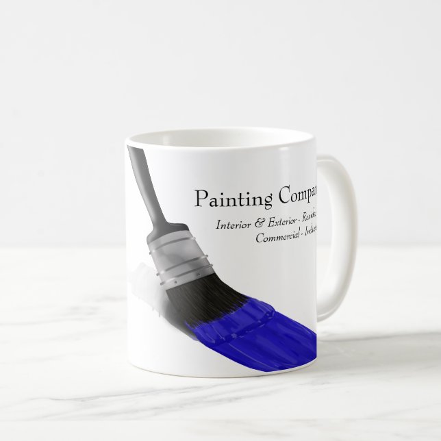 Caneca De Café Painting Painter Service Company Brussel Blue (Frente Esquerda)