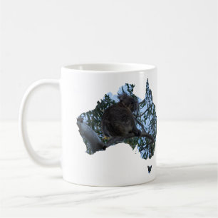 Caneca De Café País australiano Forma Cuta Koala em árvore