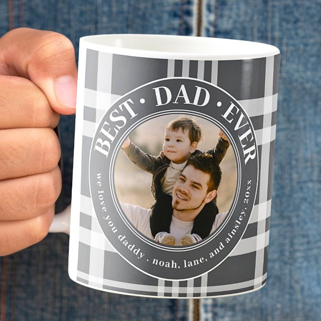 Caneca De Café Pais de Fotografias Personalizadas da Xadrez de Bu (Criador carregado)