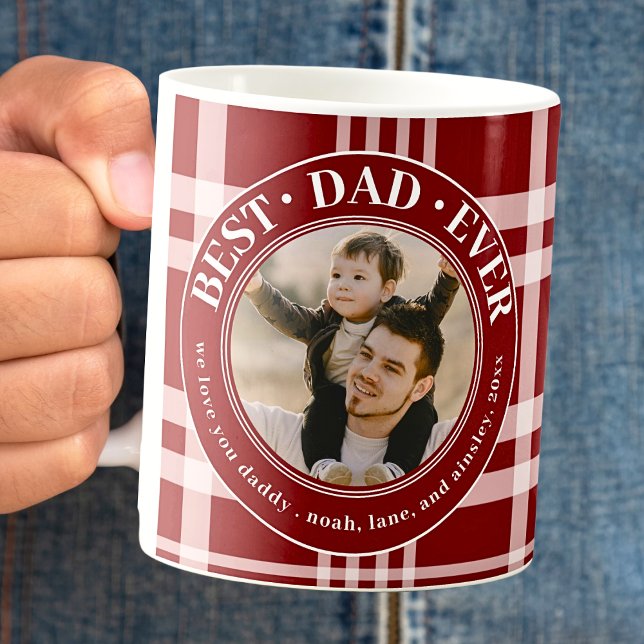 Caneca De Café Pais de Fotografias Personalizadas da Xadrez de Bu (Criador carregado)