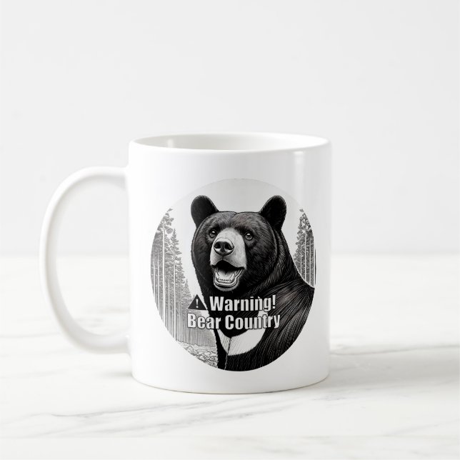 Caneca De Café País do Urso de Aviso (Esquerda)