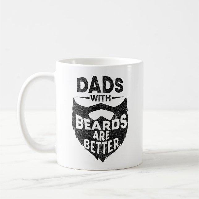 Caneca De Café Pais Engraçados Com Barbas São Melhor Presente Par (Esquerda)