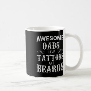 Caneca De Café Pais Têm Tatuagens E Barbas Para Dia de os pais De