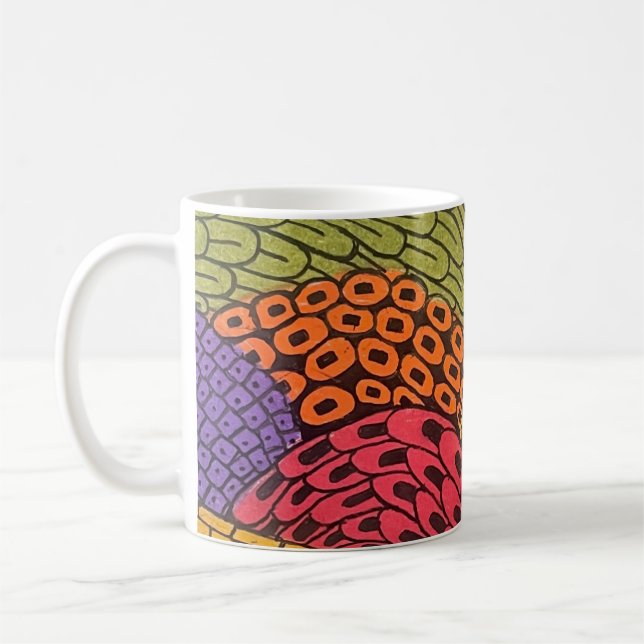 Caneca De Café Paisagem Abstrata Curva Flexível Lápis de Cor (Esquerda)