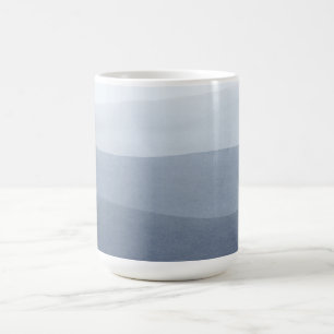 Caneca De Café Paisagem Abstrato do Tranquil Blue-Grays