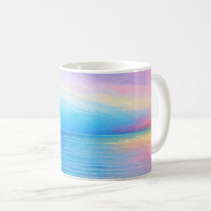Caneca De Café Paisagem Azul e Rosa Ampla "Tarvask"