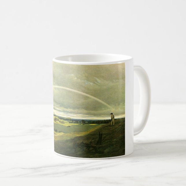 Caneca De Café Paisagem com arco-íris (por Caspar David Friedrich (Frente Esquerda)