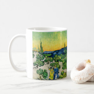 Caneca De Café Paisagem com Casal Caminhando de Vincent van Gogh