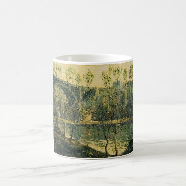 Caneca De Café Paisagem com Rio e Ponte: Primavera Morning (Centro)