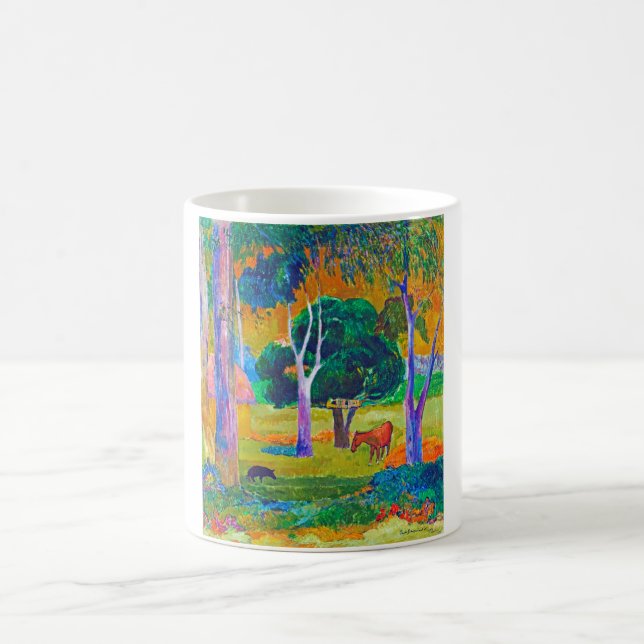 Caneca De Café Paisagem com Suíno e Cavalo, Gauguin (Centro)