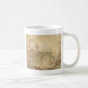 Caneca De Café Paisagem com uma ponte rústica