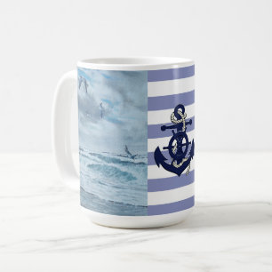Caneca De Café Paisagem costeira do Pacífico/praia/gaivotas/ondas