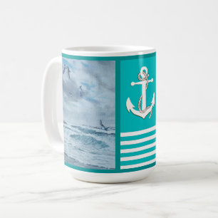 Caneca De Café Paisagem costeira do Pacífico/praia/gaivotas/ondas