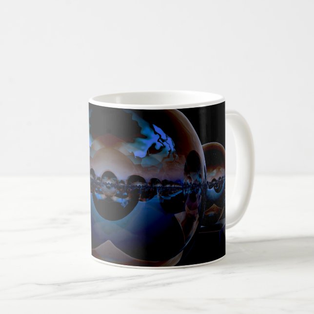 Caneca De Café Paisagem de Alienígena Surreal - Luz Azul (Frente Esquerda)