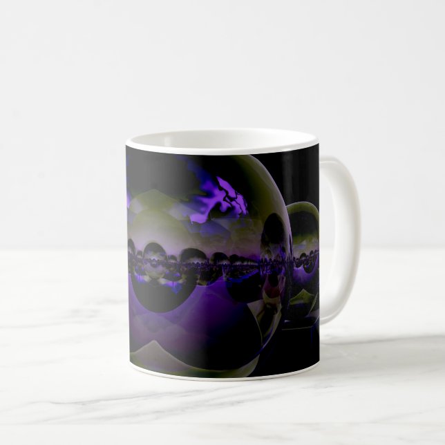 Caneca De Café Paisagem de Alienígena Surreal - Luz Roxa Estranha (Frente Esquerda)