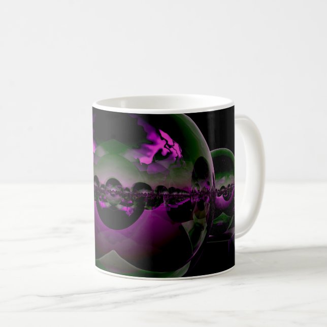 Caneca De Café Paisagem de Alienígenas Surreais - Luz Crimson (Frente Esquerda)