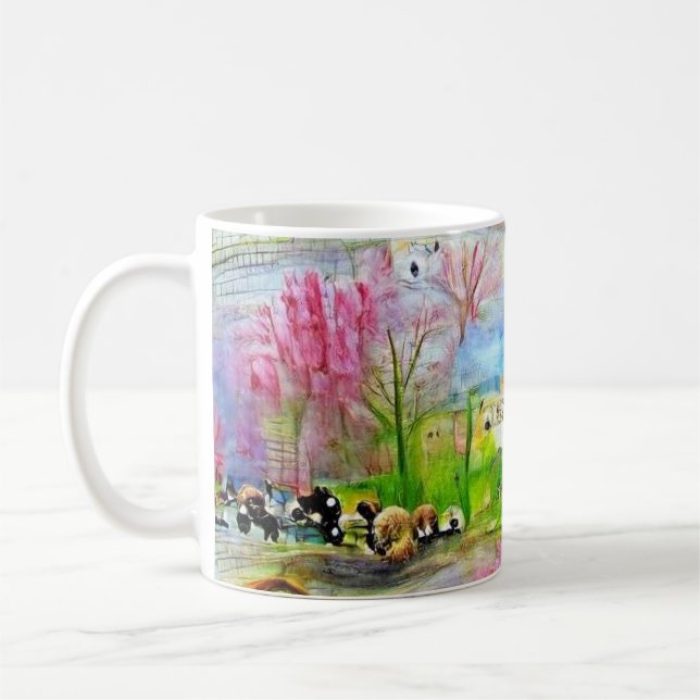 Caneca De Café Paisagem de Aquarela (Esquerda)