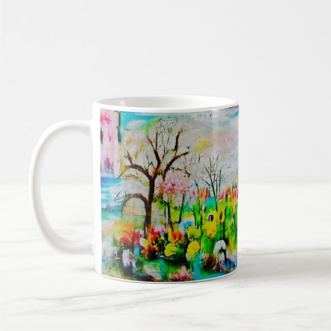 Caneca De Café Paisagem de Aquarela 2 (Esquerda)