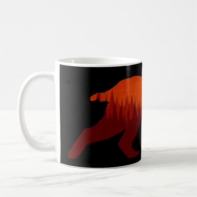Caneca De Café Paisagem de Árvore Florestal Bobcat Lynx (Esquerda)