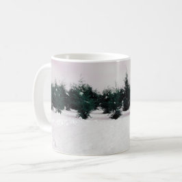 Caneca De Café Paisagem de inverno com larchas na neve