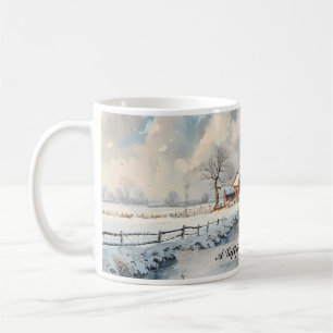Caneca De Café Paisagem de inverno Personalizável no País Inglês