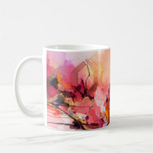 Caneca De Café paisagem de pintura de óleo de abstrato. Pó azul c
