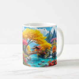 Caneca De Café paisagem de um rio de turquesa cristalino