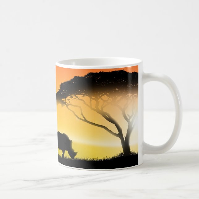 Caneca De Café Paisagem do africano da ilustração (Direita)