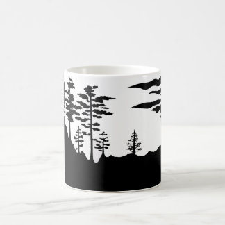 Caneca De Café Paisagem do Monochrome da silhueta