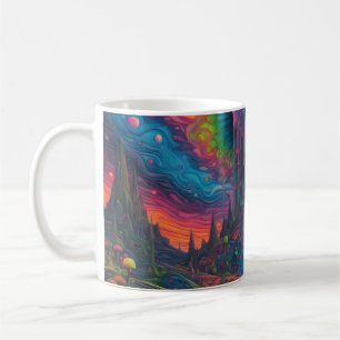 Caneca De Café Paisagem do Sonho Psicodélico