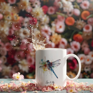 Caneca De Café Paisagem dos Sonhos da Libélula, personalizado
