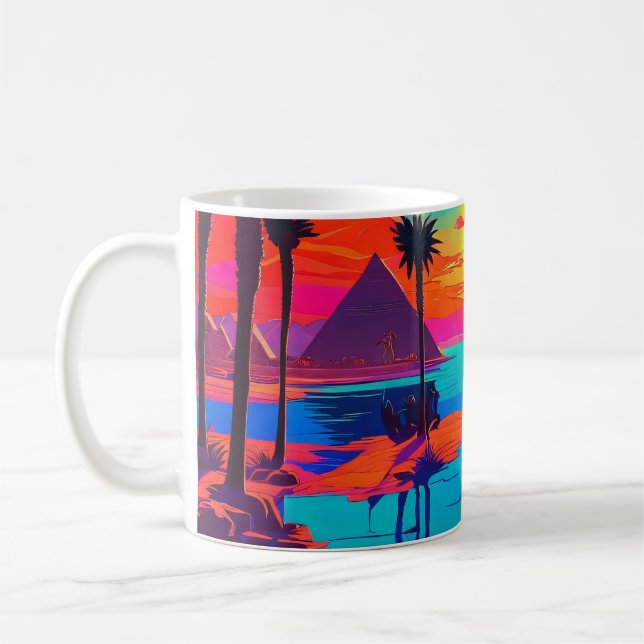 Caneca De Café Paisagem Egípcia Poster de Psicodélica (Esquerda)