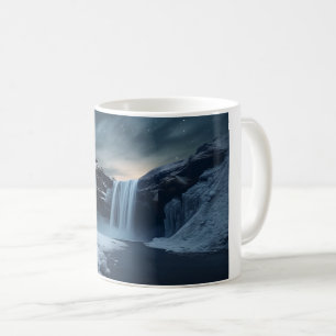 Caneca De Café Paisagem em cascata da Islândia