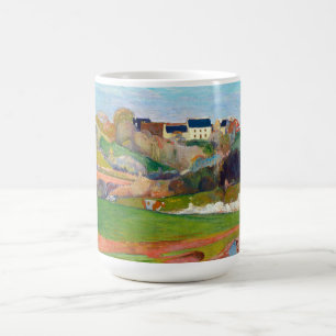 Caneca De Café Paisagem em Pouldu pintura de Paul Gauguin