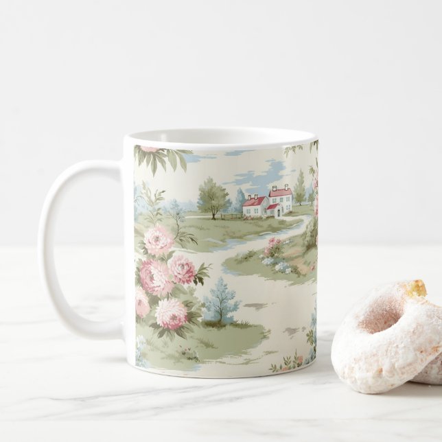 Caneca De Café Paisagem Floral do País Russo Doce (Com Donut)