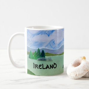 Caneca De Café Paisagem Irlandesa de Shamrock Verde Dia de São P