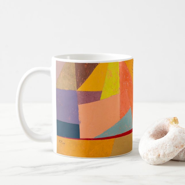 Caneca De Café Paisagem Joyful Mountain, Paul Klee Abstrato Art (Com Donut)