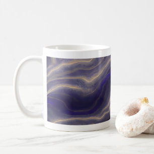 Caneca De Café Paisagem Marinha Abstrata Ondas Fragmentadas 03